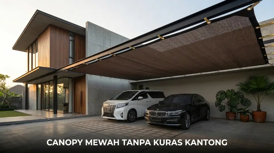 Carport premium dengan paranet Rimbun